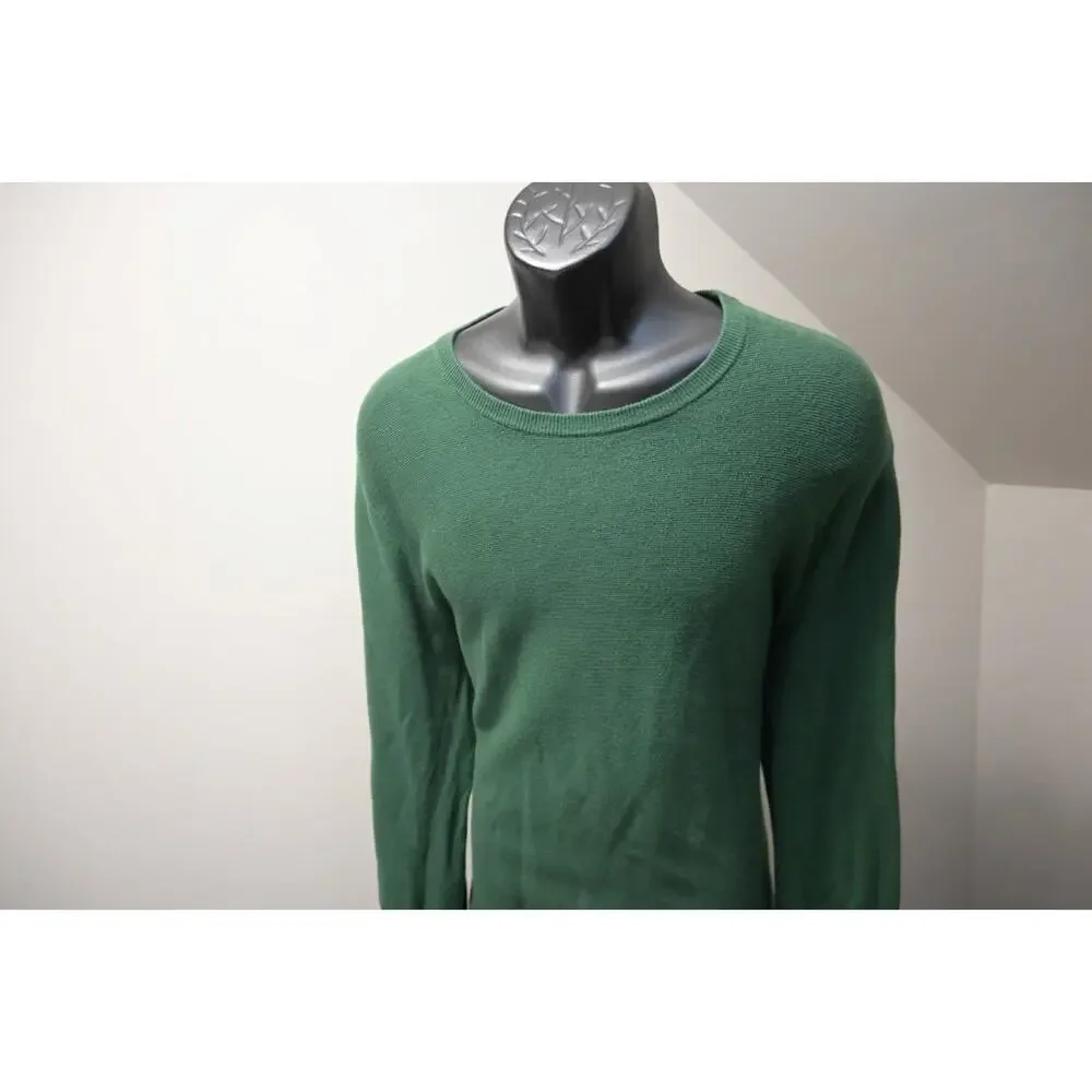 J Crew Thermal Crew Neck Sweater‎ Green Long Sleeve Mens Size Large